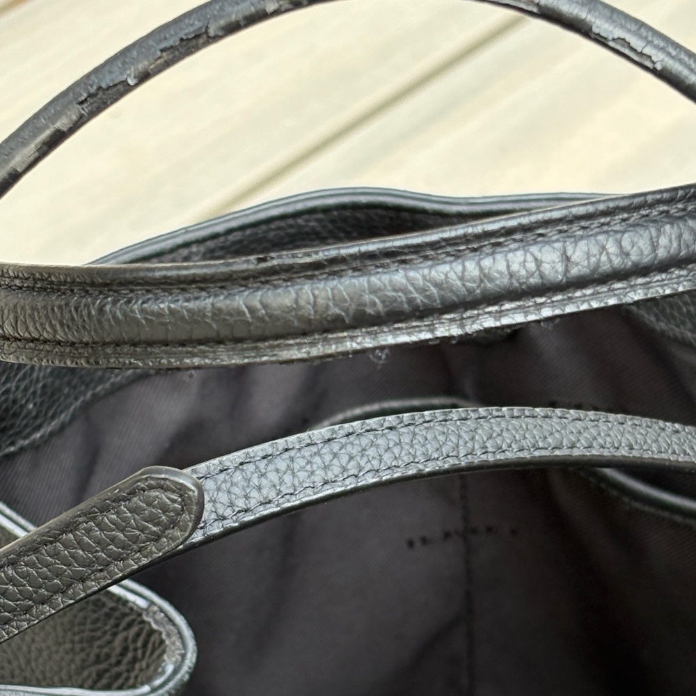 Coach Edie 28 Pebbled Black Leather Shoulder Bag - Picture 7 of 11